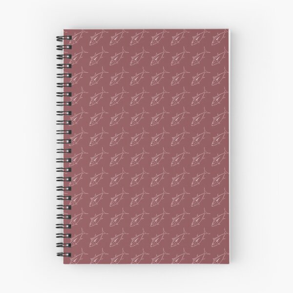 Item preview, Cute Bigeye Tuna Fish in Dusty Pink on Burgundy designed and sold by fruttidimare.