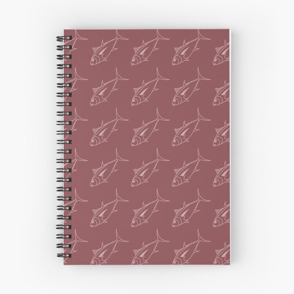 Item preview, Cute Bigeye Tuna Fish in Dusty Pink on Burgundy designed and sold by fruttidimare.