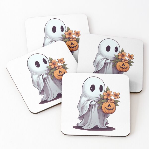 Item preview, Vintage Floral Ghost Halloween with Pumpkin designed and sold by ArtFromBeyond.