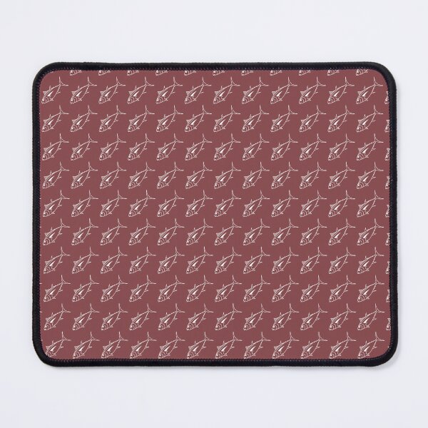 Item preview, Cute Bigeye Tuna Fish in White on Burgundy designed and sold by fruttidimare.