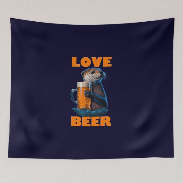 Item preview, Cute Otter With A Beer Mug designed and sold by likbatonboot.