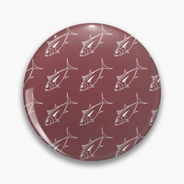 Item preview, Cute Bigeye Tuna Fish in White on Burgundy designed and sold by fruttidimare.