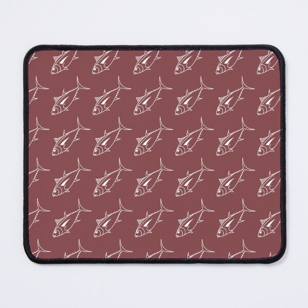 Item preview, Cute Bigeye Tuna Fish in White on Burgundy designed and sold by fruttidimare.