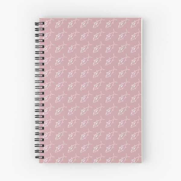 Item preview, Cute Bigeye Tuna Fish in White on Dusty Pink designed and sold by fruttidimare.