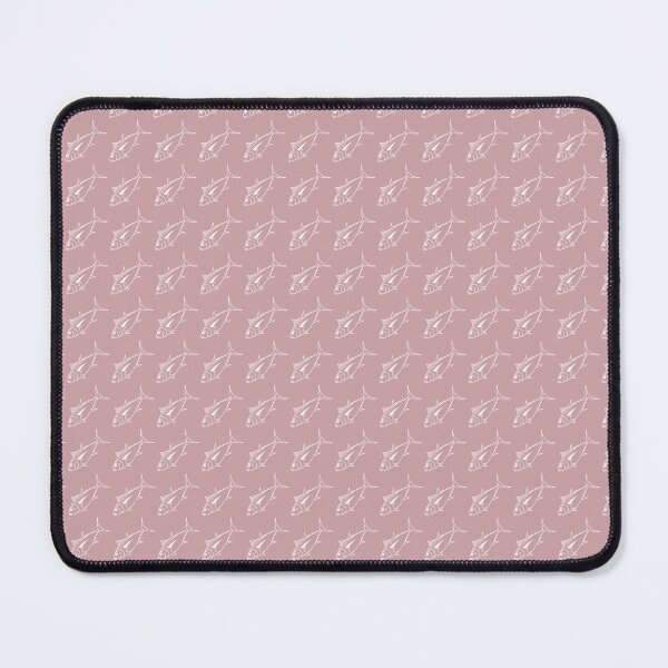 Item preview, Cute Bigeye Tuna Fish in White on Dusty Pink designed and sold by fruttidimare.