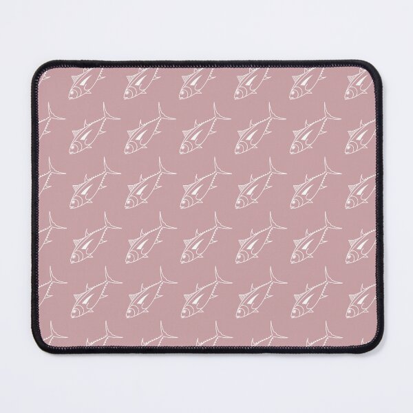 Item preview, Cute Bigeye Tuna Fish in White on Dusty Pink designed and sold by fruttidimare.