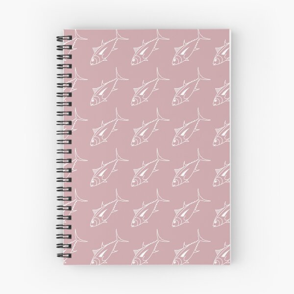 Item preview, Cute Bigeye Tuna Fish in White on Dusty Pink designed and sold by fruttidimare.