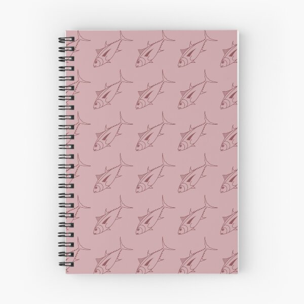 Item preview, Cute Bigeye Tuna Fish in Burgundy on Dusty Pink designed and sold by fruttidimare.