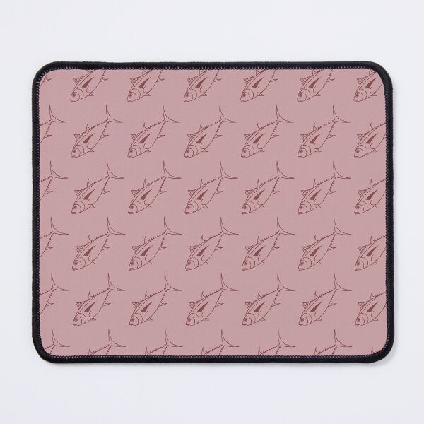 Item preview, Cute Bigeye Tuna Fish in Burgundy on Dusty Pink designed and sold by fruttidimare.
