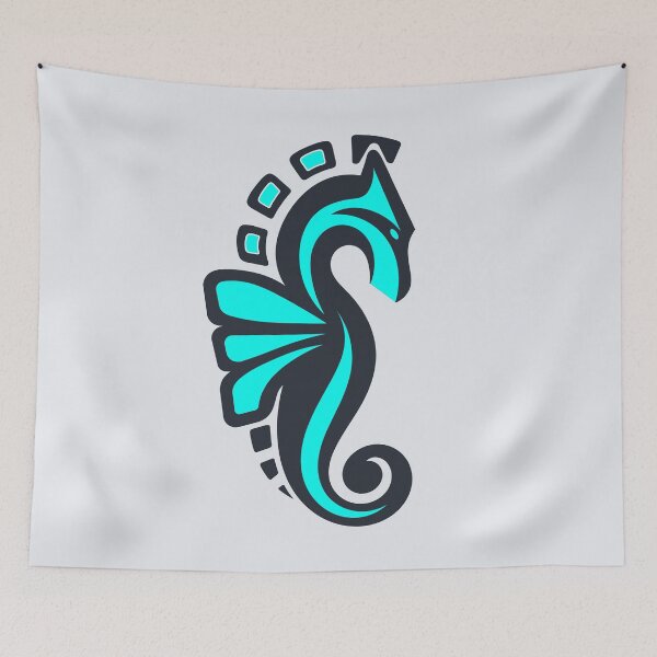 Item preview, Seahorse-LightBlue designed and sold by And-She-Flew.