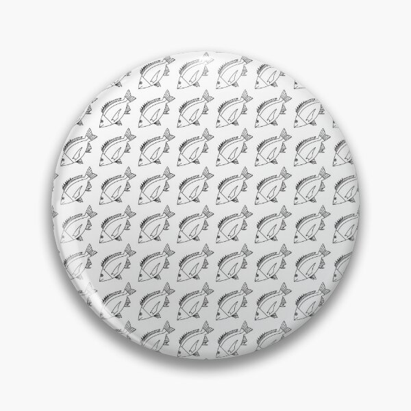 Item preview, Kawaii Black Bream Fish in Black and White designed and sold by fruttidimare.