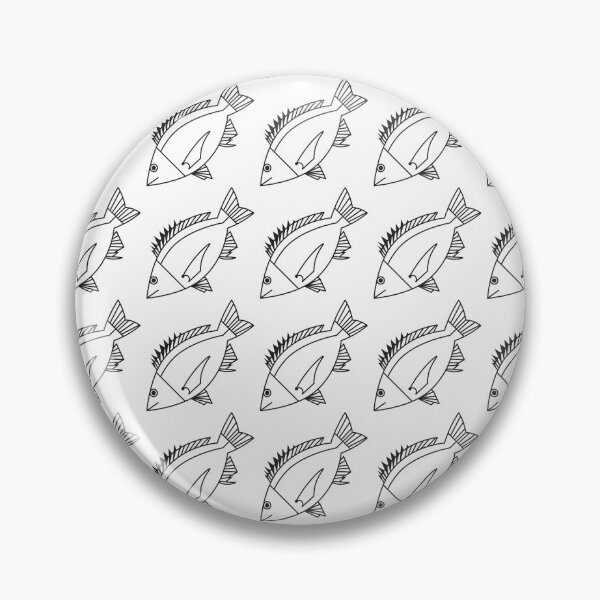 Item preview, Kawaii Black Bream Fish in Black and White designed and sold by fruttidimare.
