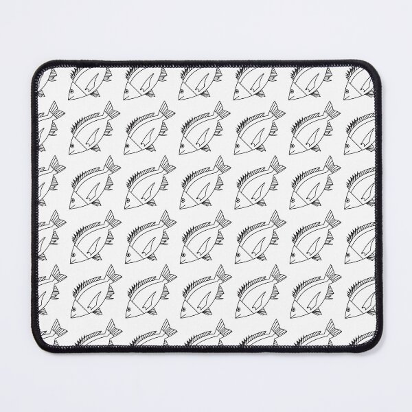 Item preview, Kawaii Black Bream Fish in Black and White designed and sold by fruttidimare.
