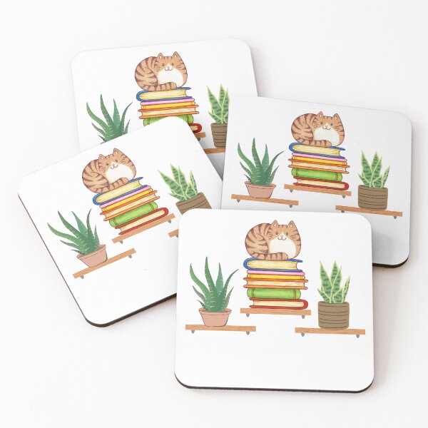 Item preview, Plants, Cats And Books - Bookish Cat Aesthetic - Cat On A Bookshelf designed and sold by Wiss2Arts.