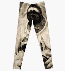 Funny Sloth Astronaut Mashup Vintage Leggings