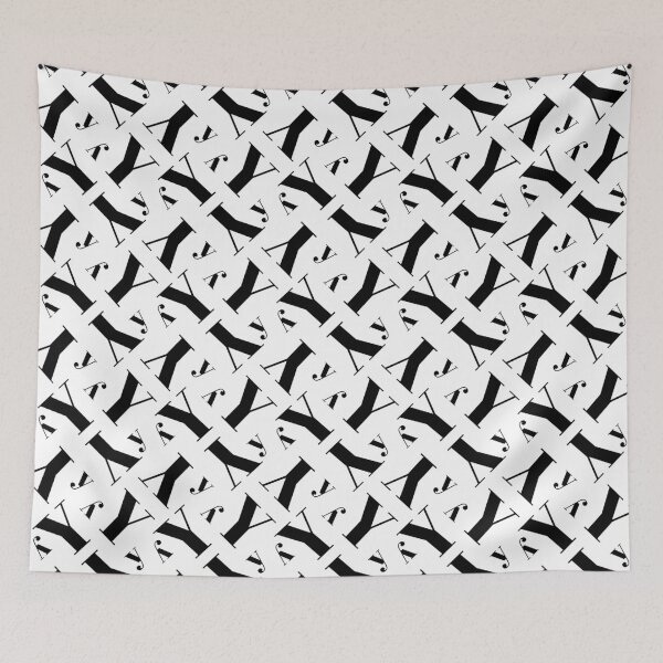 Item preview, Y Alphabet Letter Black Seamless designed and sold by MUJU-pixel.