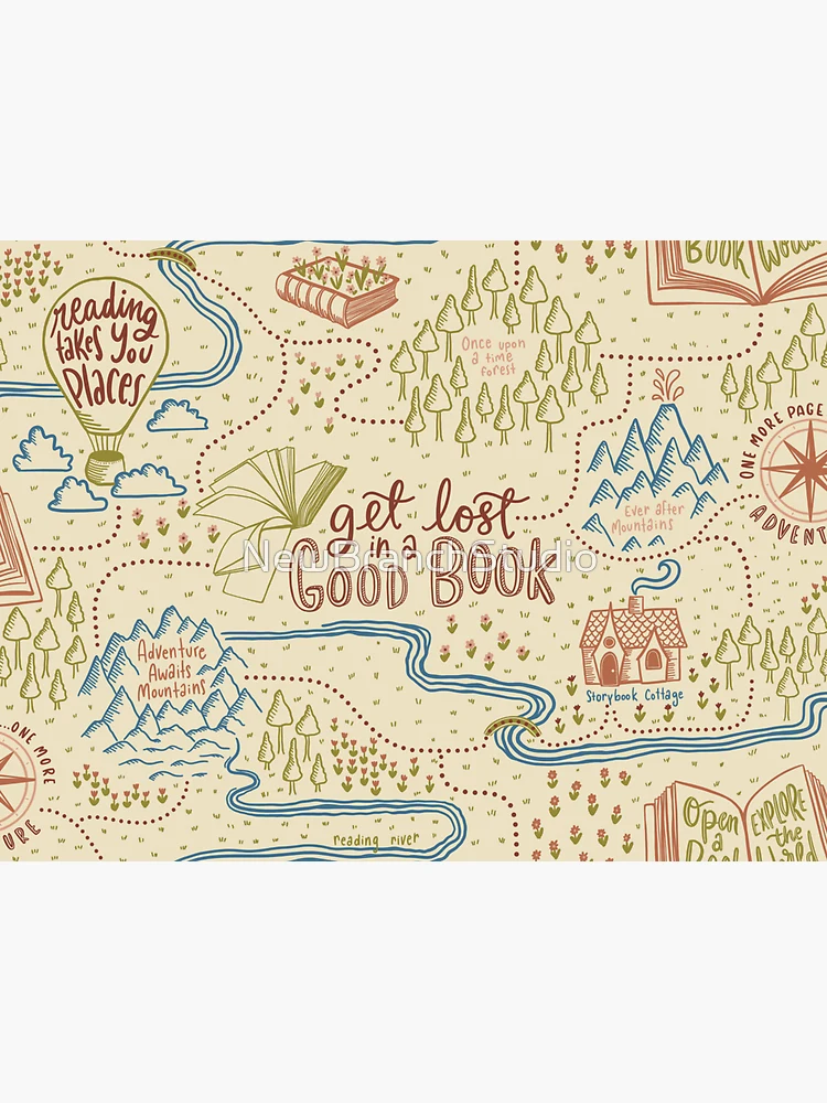 Explore the world through reading // book lovers map // pattern