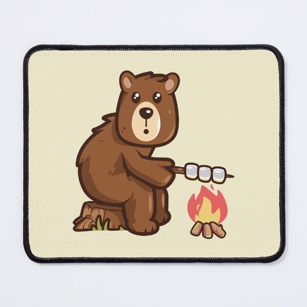 Item preview, Bear toasting marshmallows (on light colors) designed and sold by messy-nessie.
