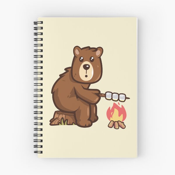 Item preview, Bear toasting marshmallows (on light colors) designed and sold by messy-nessie.