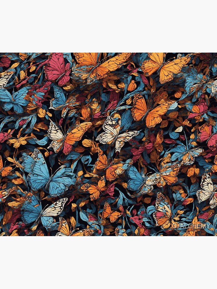 Thumbnail 5 of 5, Mouse Pad, Abstract Butterfly pattern on dark background designed and sold by DJALCHEMY.
