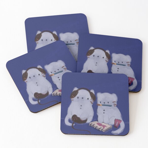 Item preview, Two cute white cats - gamer boyfriend & artist girlfriend  designed and sold by kuiello.