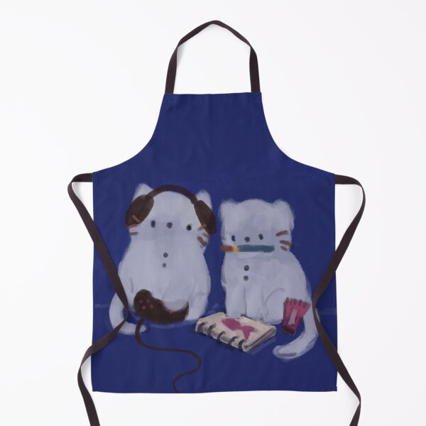 Item preview, Two cute white cats - gamer boyfriend & artist girlfriend  designed and sold by kuiello.