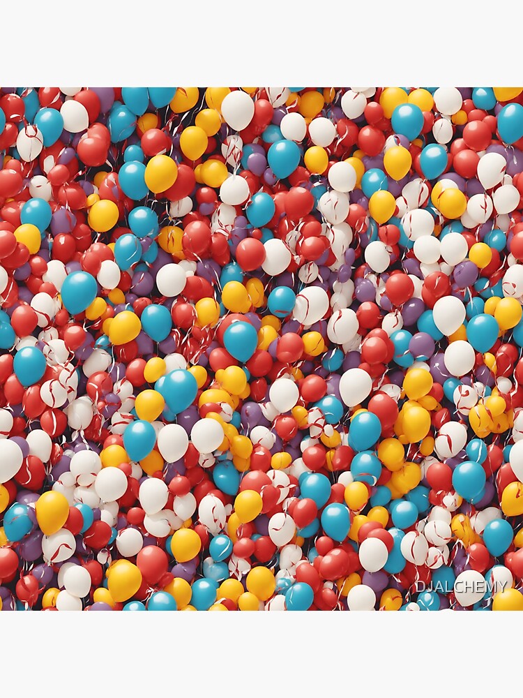 Artwork view, Colorful Balloons pattern designed and sold by DJALCHEMY