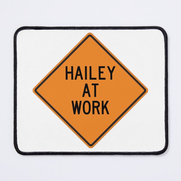 Item preview, Hailey at Work Funny Personalized Warning Sign designed and sold by Wurmbone.