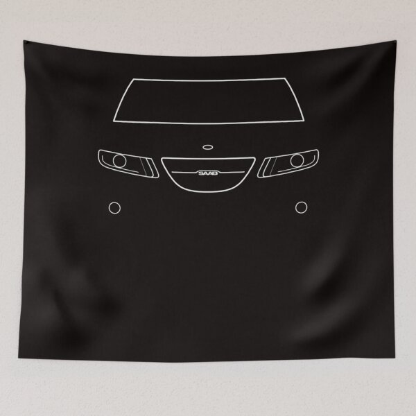 Item preview, Saab 9-5  car white outline graphic  designed and sold by ZACHARJOHNSOA.
