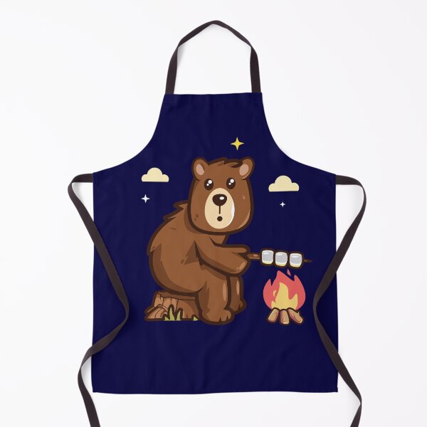 Item preview, Bear toasting marshmallows (on dark colors) designed and sold by messy-nessie.