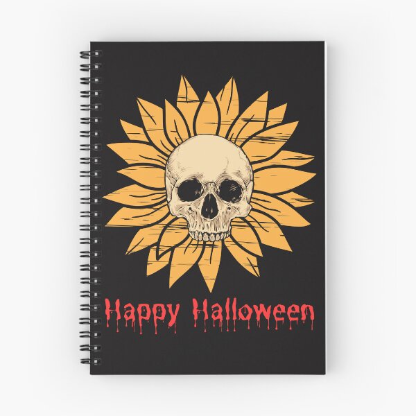 Item preview, Happy halloween Skull on sunflower designed and sold by RetroNibylander.