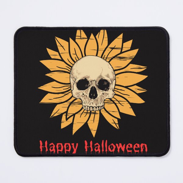 Item preview, Happy halloween Skull on sunflower designed and sold by RetroNibylander.