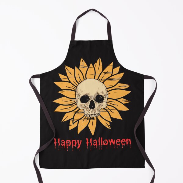 Item preview, Happy halloween Skull on sunflower designed and sold by RetroNibylander.