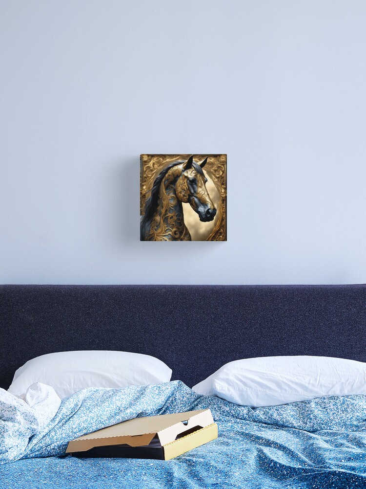 Thumbnail 2 of 3, Canvas Print, Golden Horse designed and sold by LenCarol.