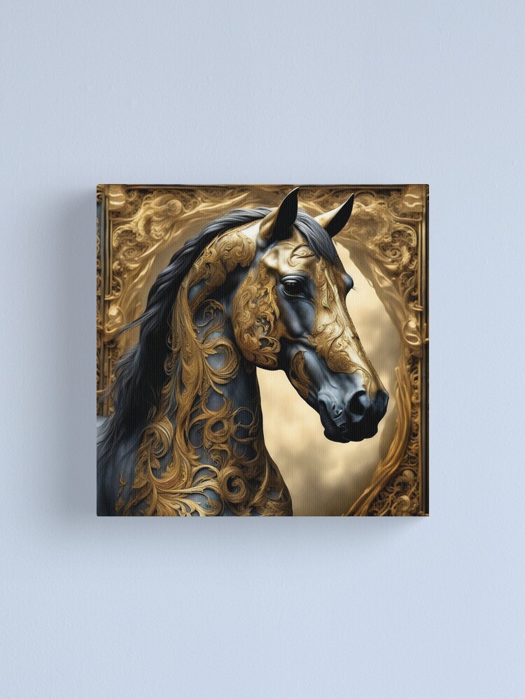Thumbnail 1 of 3, Canvas Print, Golden Horse designed and sold by LenCarol.