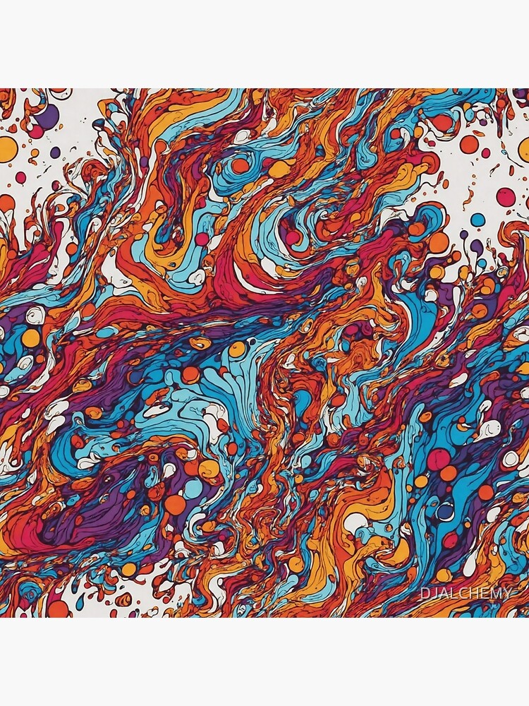 Thumbnail 3 of 3, Canvas Print, Colorful Psychedelic Swirls designed and sold by DJALCHEMY.