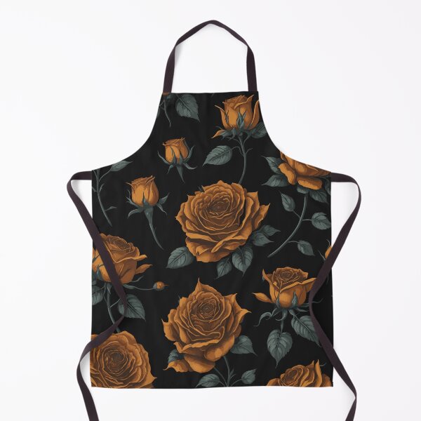 Item preview, Orange Rose Floral Pattern on Black designed and sold by GraphicsClub.
