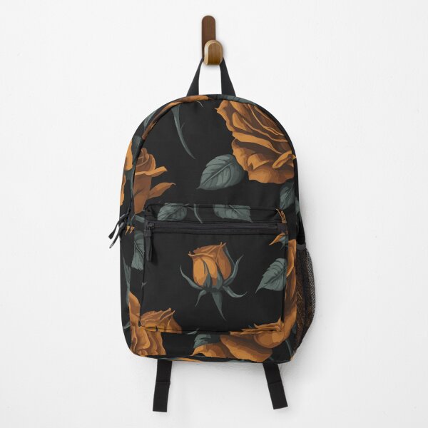 Item preview, Orange Rose Floral Pattern on Black designed and sold by GraphicsClub.