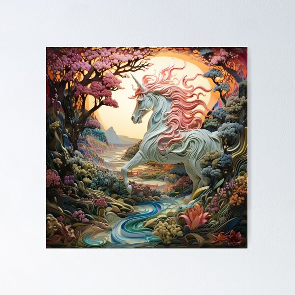 Item preview, FANTASY LANDSCAPES (ICE-CREAM UNICORN 2) designed and sold by PXLHDVP.