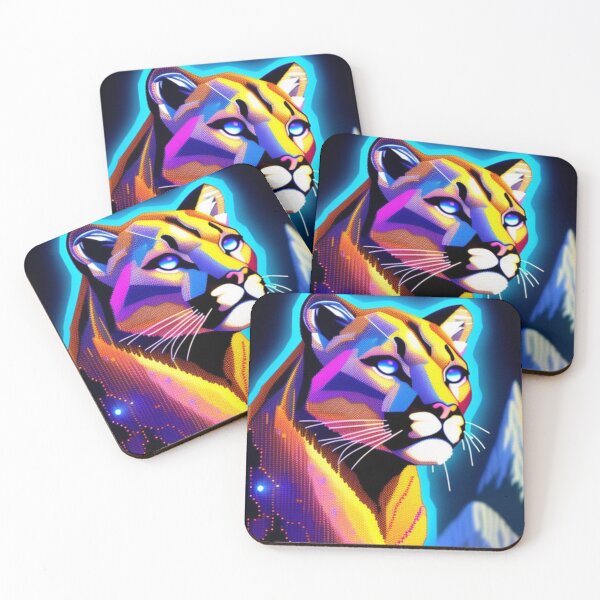 Item preview, Neon pixels mountain lion  designed and sold by Roxburylane.