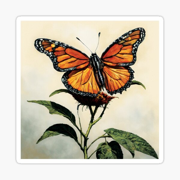 Monarch Butterfly Sticker 3x3 Sticker