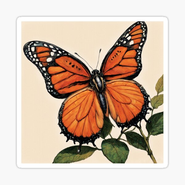 Monarch Butterfly Sticker 3x3 Sticker