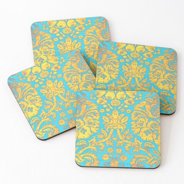 Item preview, Thibaut Damask Textile Print in blue/gold designed and sold by CMooreWorx.