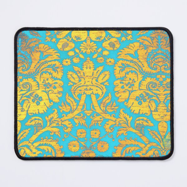 Item preview, Thibaut Damask Textile Print in blue/gold designed and sold by CMooreWorx.