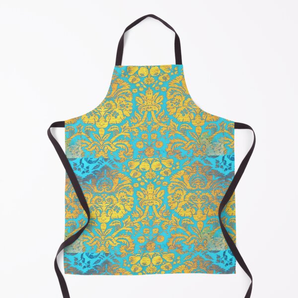 Item preview, Thibaut Damask Textile Print in blue/gold designed and sold by CMooreWorx.