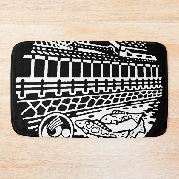 Item preview, Fish in castle drain on manhole in Japan - White designed and sold by mattraski.