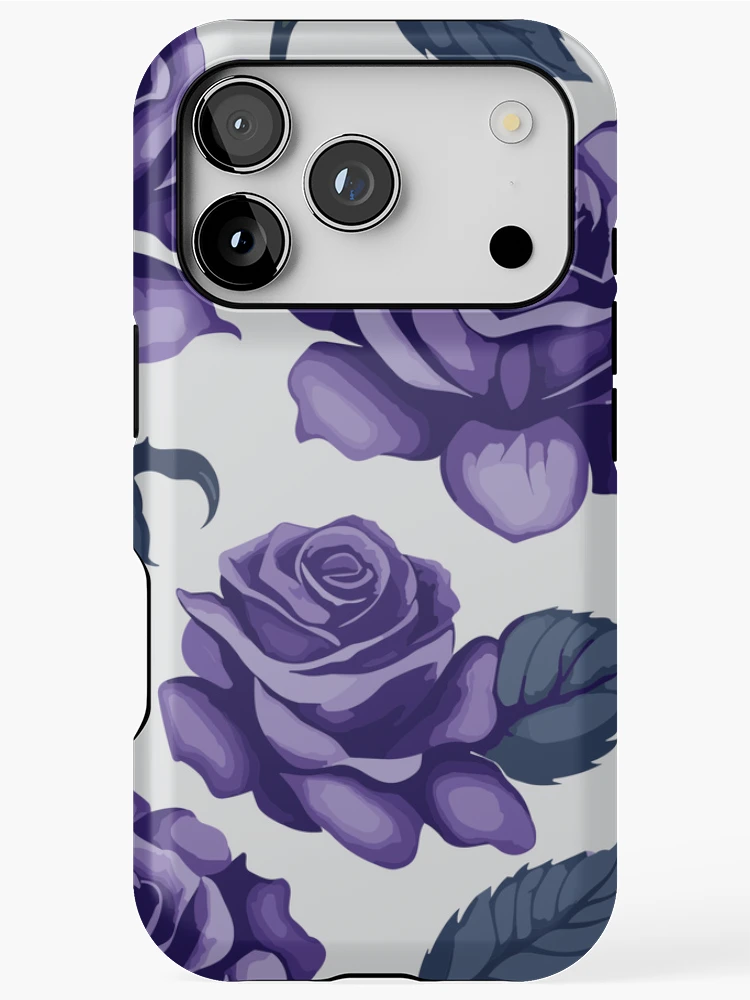 Thumbnail 1 of 4, iPhone Case, Purple Roses designed and sold by GraphicsClub.