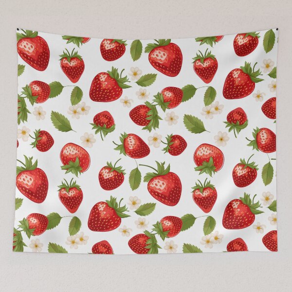 Item preview, Strawberry seamless pattern with mint  designed and sold by Sunakokookkook.