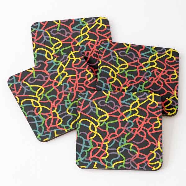colorful string design Coasters (Set of 4)