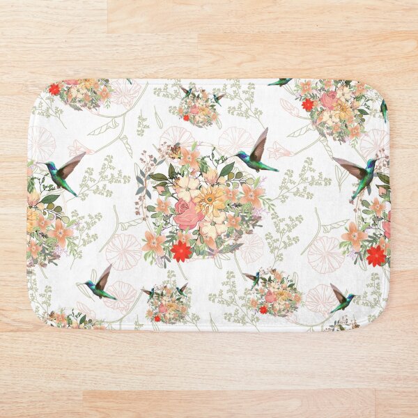 Item preview, Hummingbird Painting Flying and Colorful Flowers, Watercolor Nature Wildlife designed and sold by dmr studio.